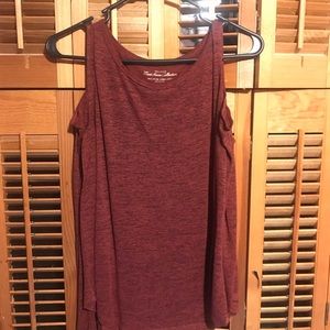 Maroon Hollister Long-sleeve Shoulder-less Shirt